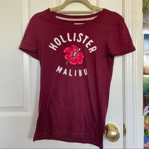 Hollister Malibu Burgundy Graphic Tee Shirt (copy)